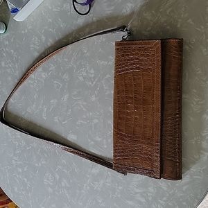 Vintage croc pattern leather purse